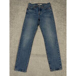Levis Wedgie Jeans Women 25 26x27 Blue Premium Button‎ Fly Ankle